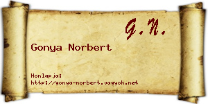 Gonya Norbert névjegykártya